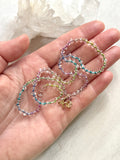 Quartz & Rainbow Silk Necklace
