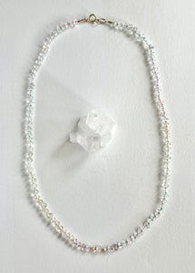 Quartz & Rainbow Silk Necklace