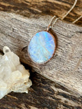 Carved Flower Moonstone Necklace