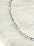 Quartz & Rainbow Silk Necklace