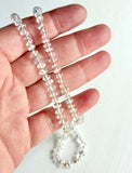Quartz & Rainbow Silk Necklace