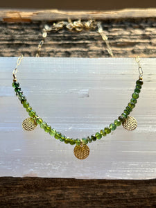 Green Tourmaline Charm Necklace