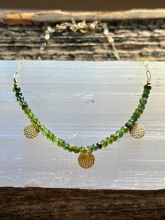 Green Tourmaline Charm Necklace