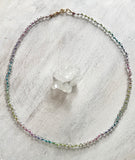 Quartz & Rainbow Silk Necklace