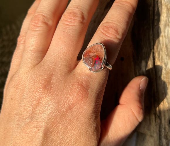 Mexican Fire Opal Ring | Size 7 3/4