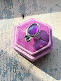 Amethyst & Succulent Ring | Size 8